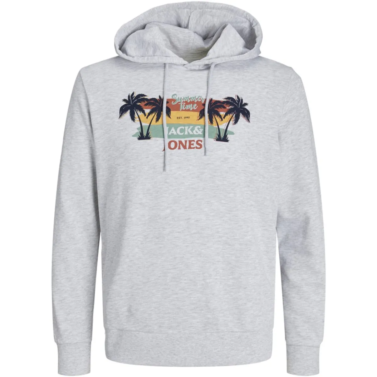 12249267 JJSUMMER VIBE SWEAT HOOD WHITE MELANGE