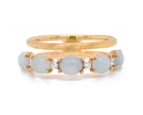 Anillo Dancing in the rain NANIS - oro 18k amarillo - aguamarina