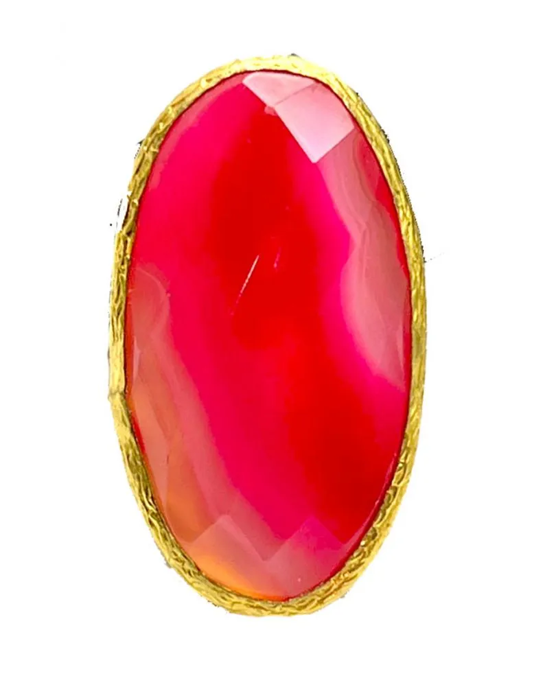 ANILLO FUCSIA GRANDE MUJER CON ESPECTACULAR PIEDRA ÁGATA