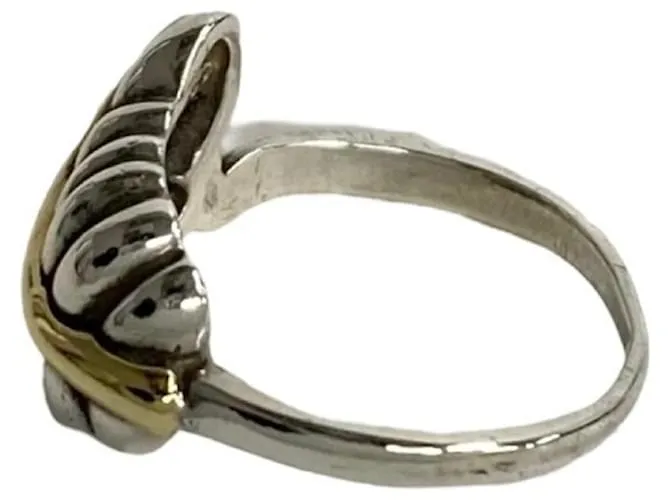 Anillo Hoja Tiffany & Co. en Oro de 18K y Plata Dorado 
