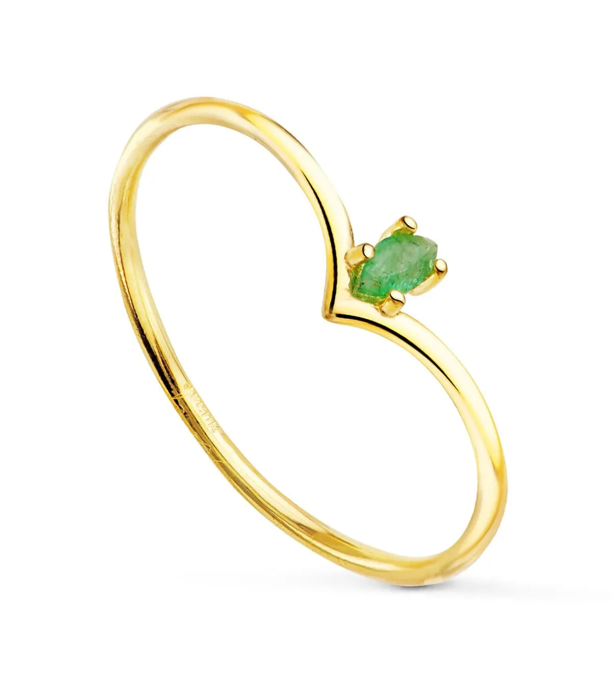 Anillo Picco Oro 18K Esmeralda Marquise
