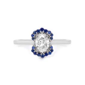 Anillo Santorini VINTAGE - Oro 18k blanco - 0.55ct diamante oval