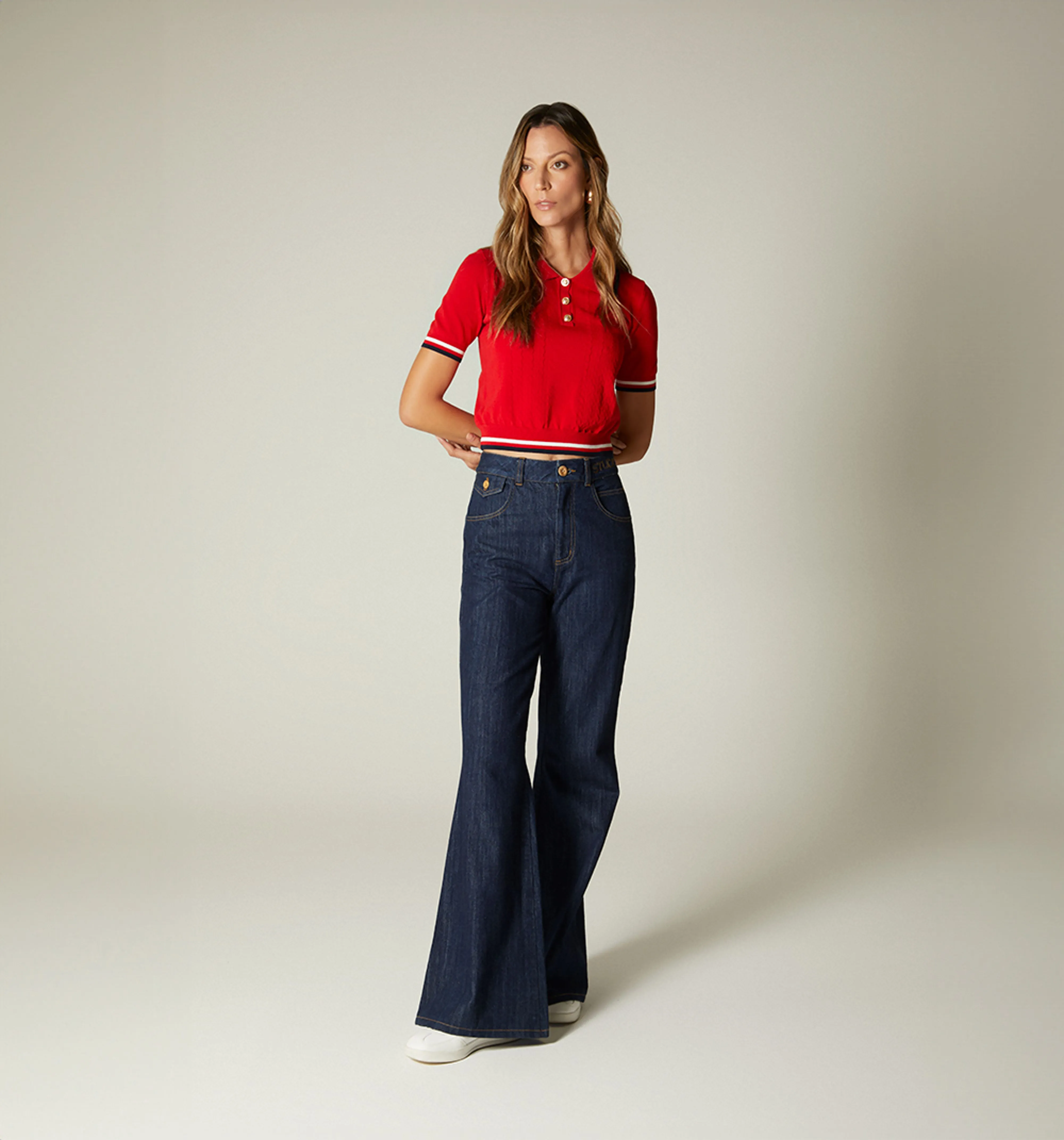 Blusa polo manga corta