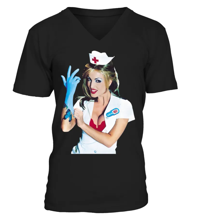 COVER-183-BK. Blink-182 - Enema of the State Camiseta cuello en V Unisex