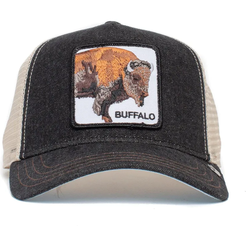 Gorra trucker negra y blanca búfalo The Buffalo The Farm de Goorin Bros.
