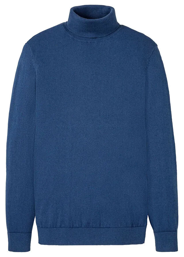 Jersey de cuello vuelto con cachemir Azul