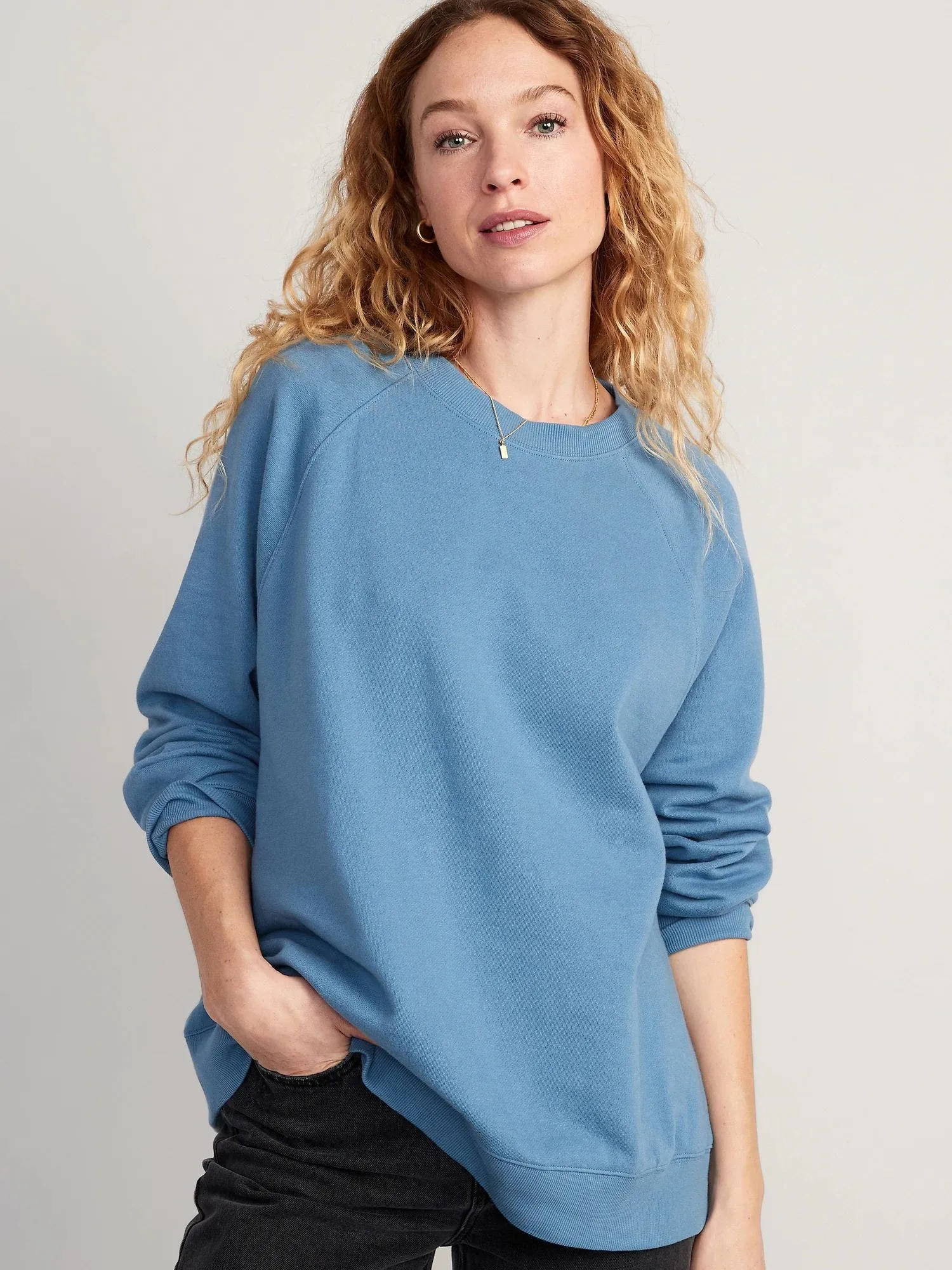 OLD NAVY Polerón Cuello Redondo Old Navy Oversized Mujer
