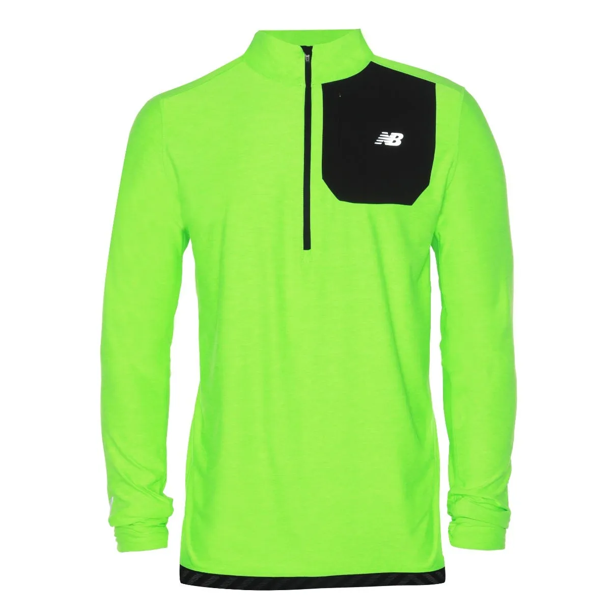 Polerón Running Hombre New Balance Quarter Zip Verde