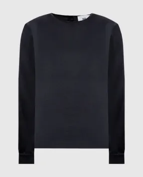 Solotre Black silk blouse
